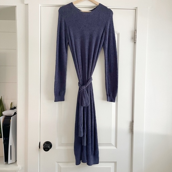 Revolve Hello Nite Tie Sweater Midi Dress Navy Blue - S - Picture 4 of 7